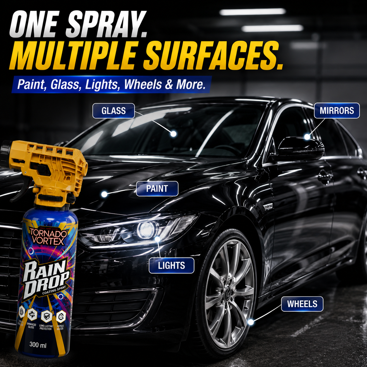 🚗 Instant Water-Repellent Coating Spray Quick Car Paint Gloss Detailing Protection 💧