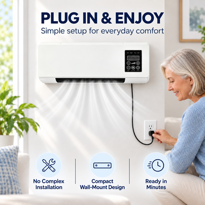 ❄️🔥 2-in-1 Wall-Mounted Cooling & Heaing Unit – Remote Control