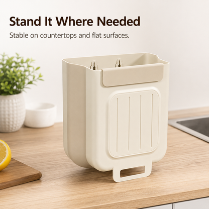 🗑️ Collapsible Hanging Kitchen Trash Can for Cabinet Doors (11L) ♻️