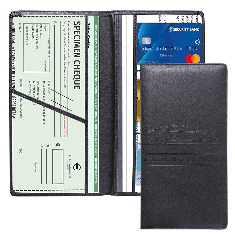 🚗 PU Leather Car Document Organizer – Keep Registration & Insurance Cards Neat ✨