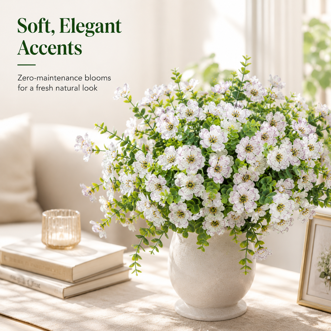 🌸 6PCS Faux Silk Flowers 🌿 Instantly Upgrade Your Space | UV Resistant Home Decor ✨