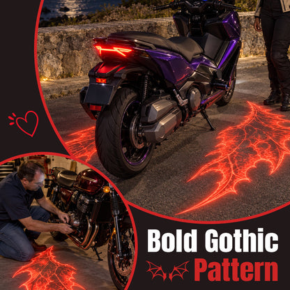 🏍️ Motorcycle Devil Wing Projection Lights — Give Your Ride a Fiery After-Dark Look 😈