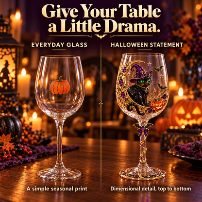 🎃 Halloween Decorative Wine Glass Collection | 5 Spooky Designs