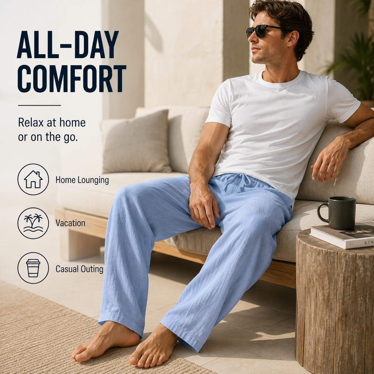 👖 Ultra-Comfort™ Men's Lightweight Casual Pants | Breathable & Stretch 🌬️