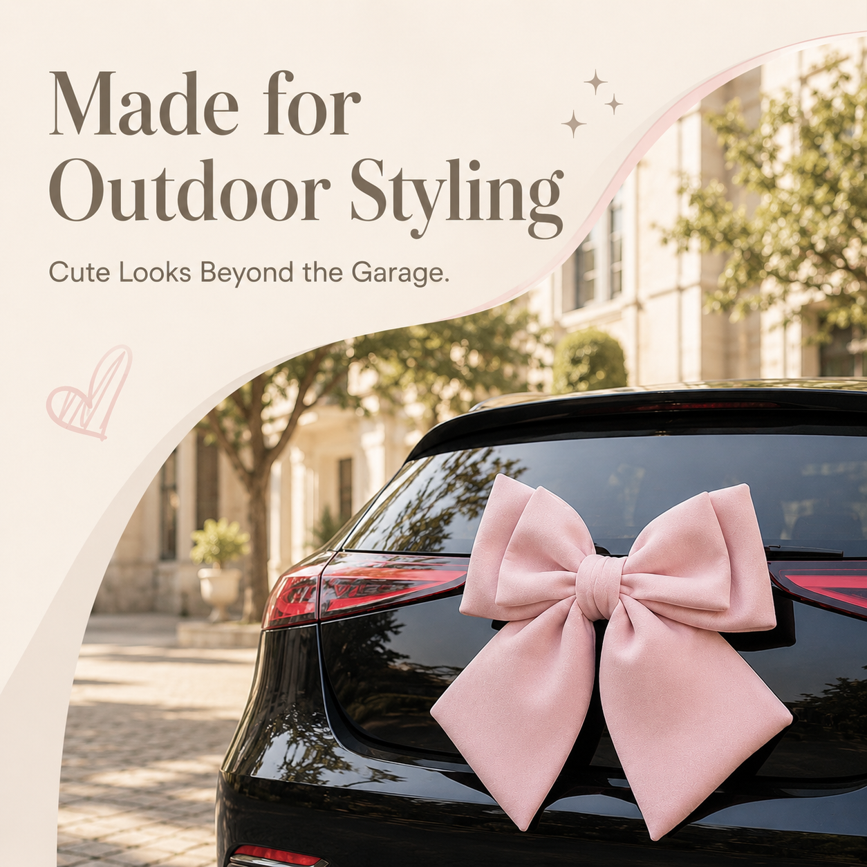 🎀 3D Oversized Pink Bow Car Exterior Decoration Sticker 🚗