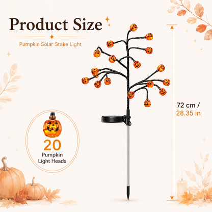 🎃 Solar Halloween Pumpkin Stake Lights (20 LED) ☀️