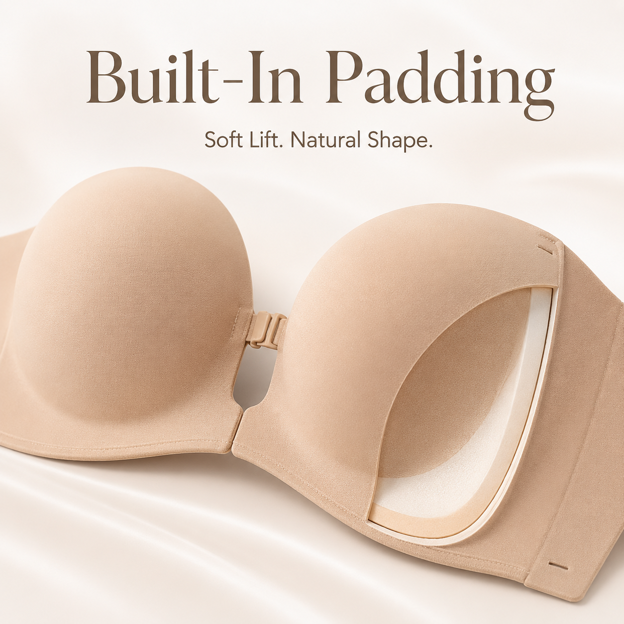 ✨ Convertible Strapless Push Up Bra Front Buckle Non Slip Invisible Lingerie 💃