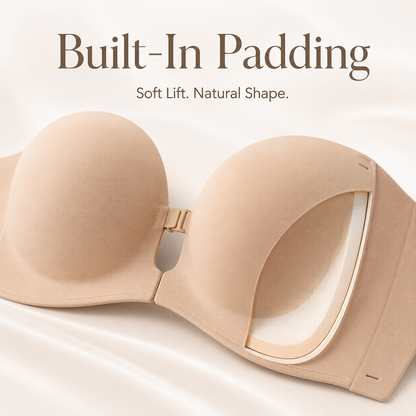 ✨ Convertible Strapless Push Up Bra Front Buckle Non Slip Invisible Lingerie 💃
