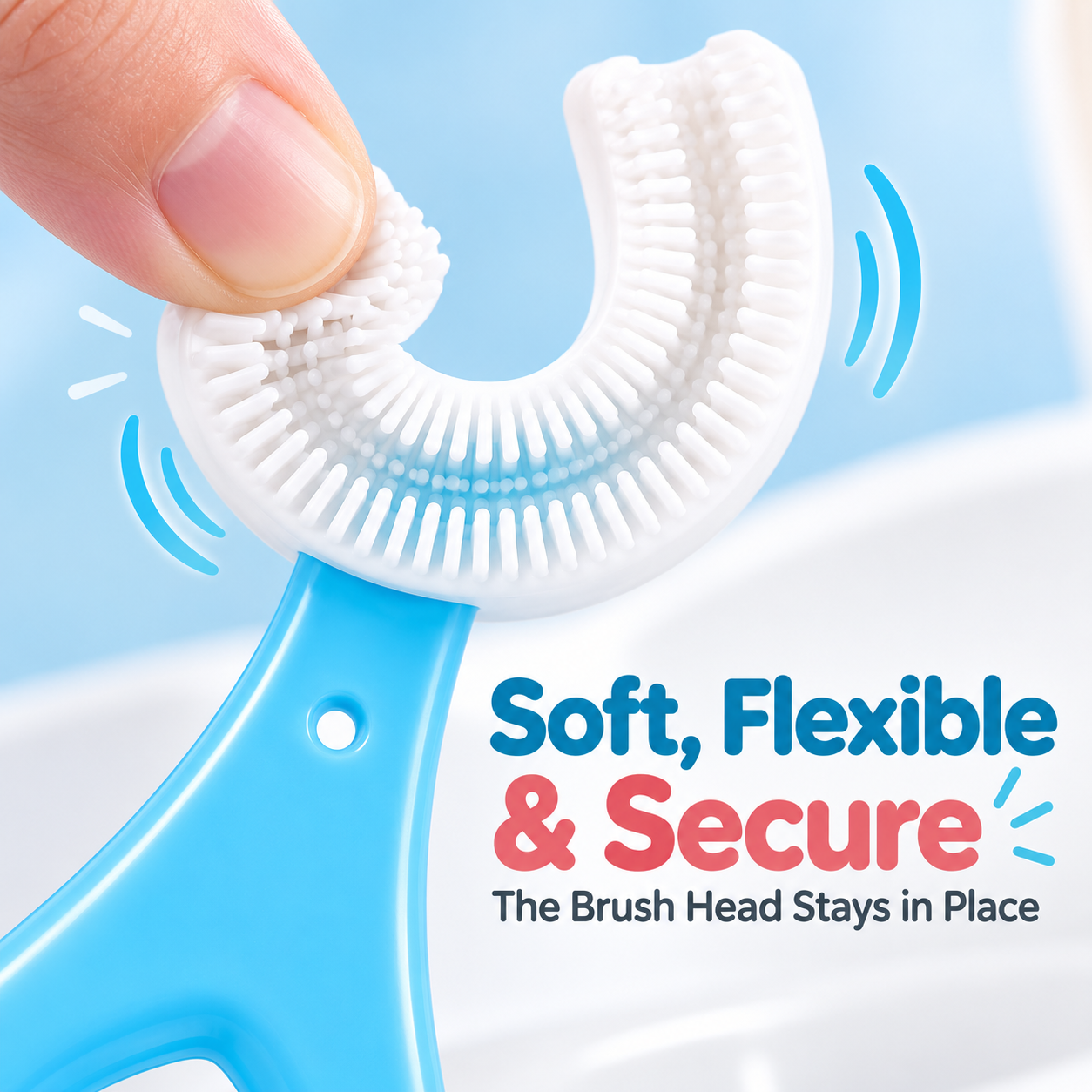 🦷 Kids 360° U-Shaped Oral Care Toothbrush – Gentle Silicone Training Brush ✨