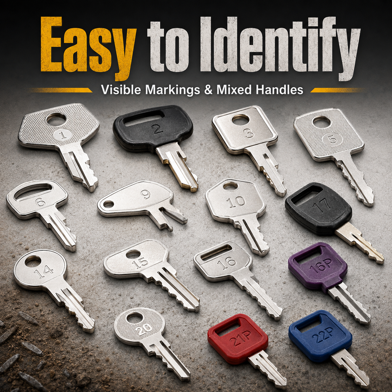 🚚 Buy 2, Free Shipping | 50-Piece Heavy Equipment Key Set 🔑