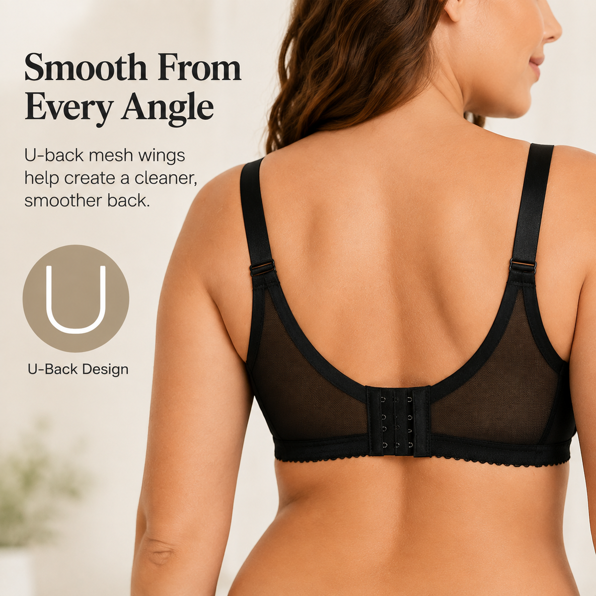 🌸 Full-Coverage Lace Minimizer Bra with Plush Underwire & Smoothing U-Back ✨