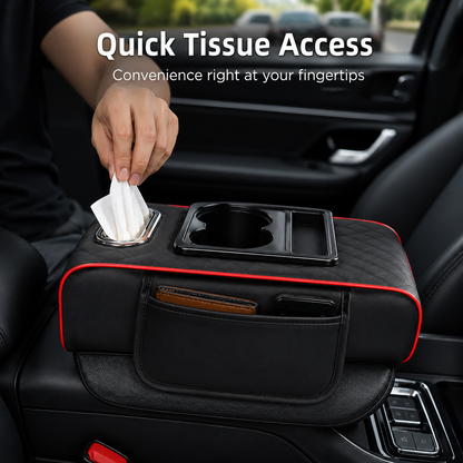 ✨ All-in-One Car Armrest Organizer – Cup Holder, Tissue Box & Side Storage