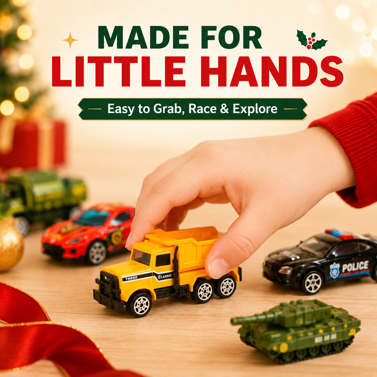 🚗 24-Day Christmas Vehicle Advent Calendar with Fold-Out Play Scene 🚁