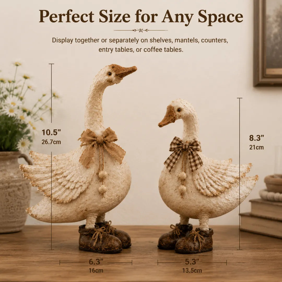 ✨ Rustic Farmhouse Chicken and Goose Shelf Sitters with Swinging Legs 🐔