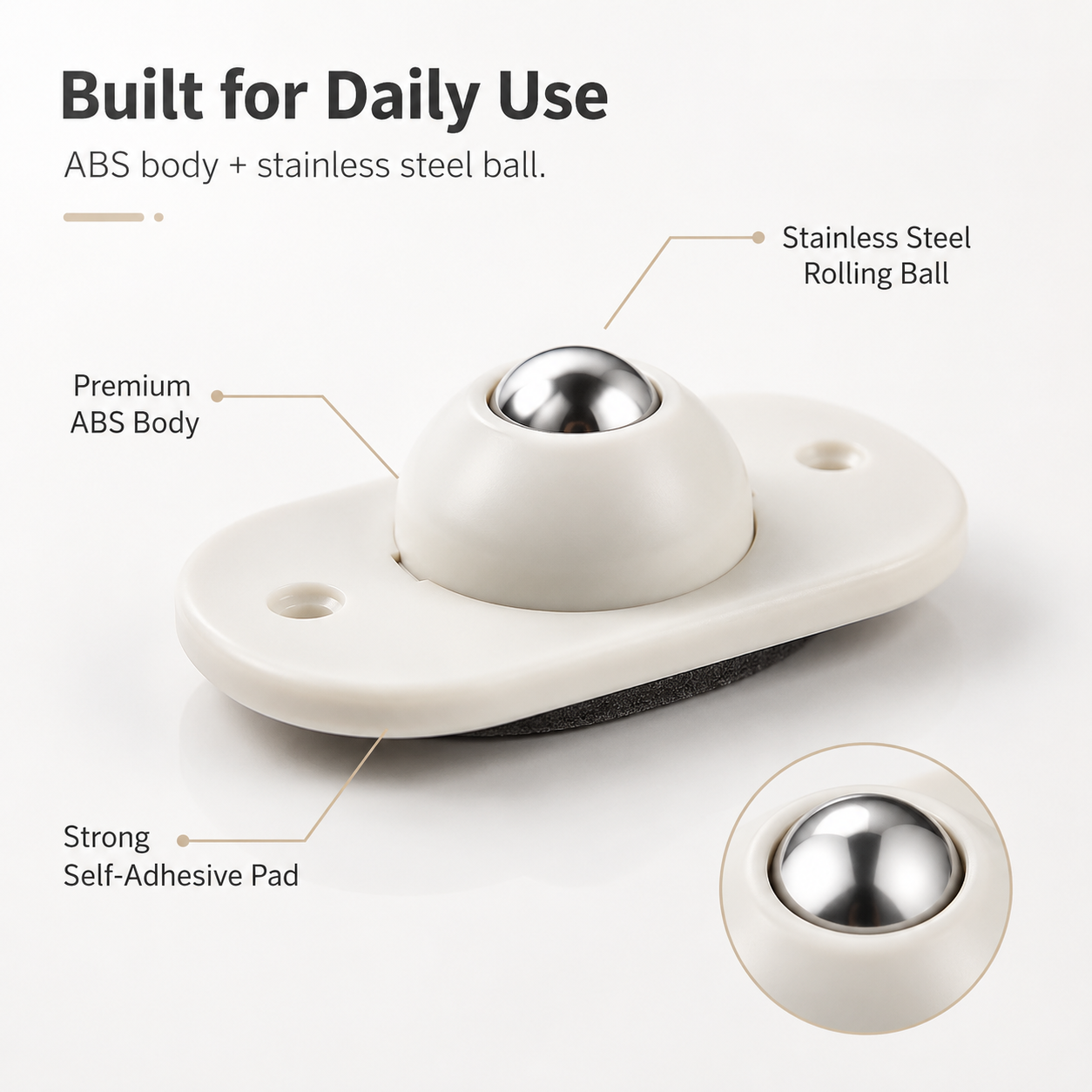 ✨ 360° Stick-On Caster Wheels – Move Boxes, Bins & Small Furniture Effortlessly