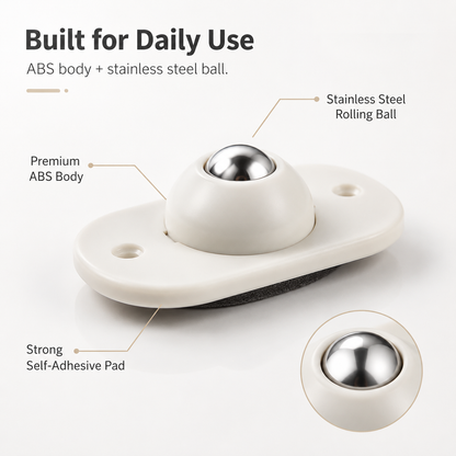 ✨ 360° Stick-On Caster Wheels – Move Boxes, Bins & Small Furniture Effortlessly