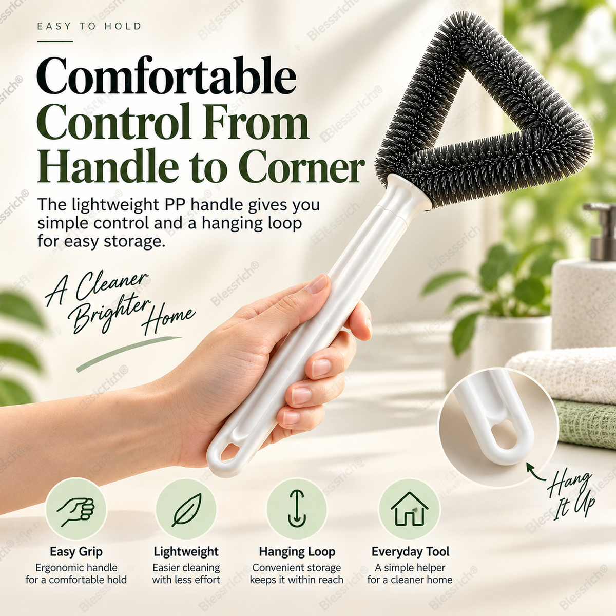 🧹 Triangle Window Screen Cleaning Brush - Corner & Track Duster 🪟