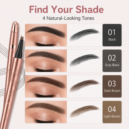 👁️ 4-Tip Micro-Fork Waterproof Eyebrow Pen ✍️