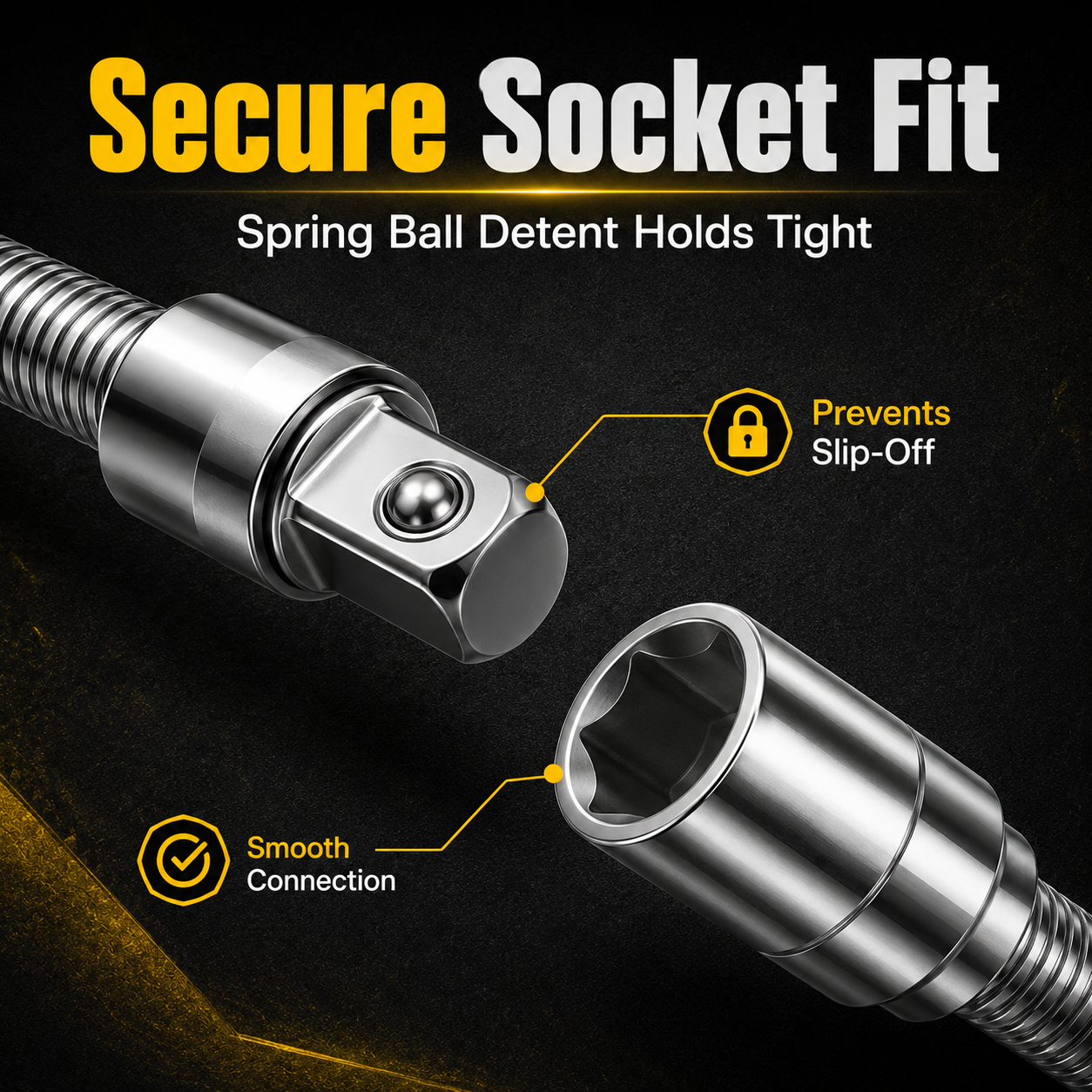 🔧 3-Piece Flexible Socket Extension Set – Reach Tight Bolts Faster