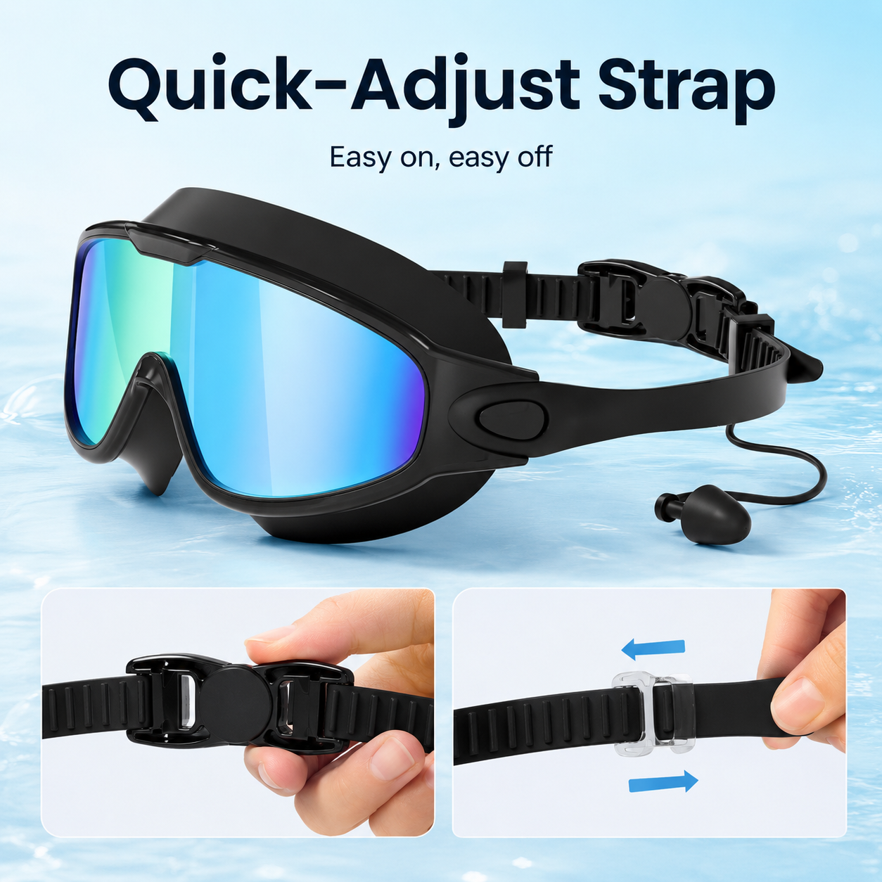 🌊 Anti-Fog UV400 Swim Goggles – No-Leak Wide View Comfort for Adults 🏊‍♂️✨