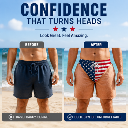 🏖️ Mens Quick Dry Printed Swim Shorts Trunks with Mesh Lining and Drawstring 🌊