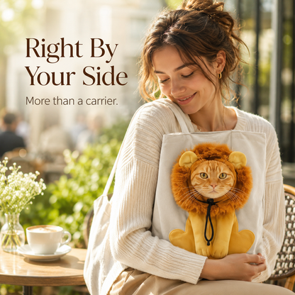 🐱 Cartoon Character Cat Carrier Tote – Face-Forward Shoulder Bag 📸