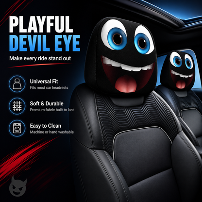 😈 2 Pcs Gothic Devil Eye Car Covers: Washable & Universal Fit 🚗