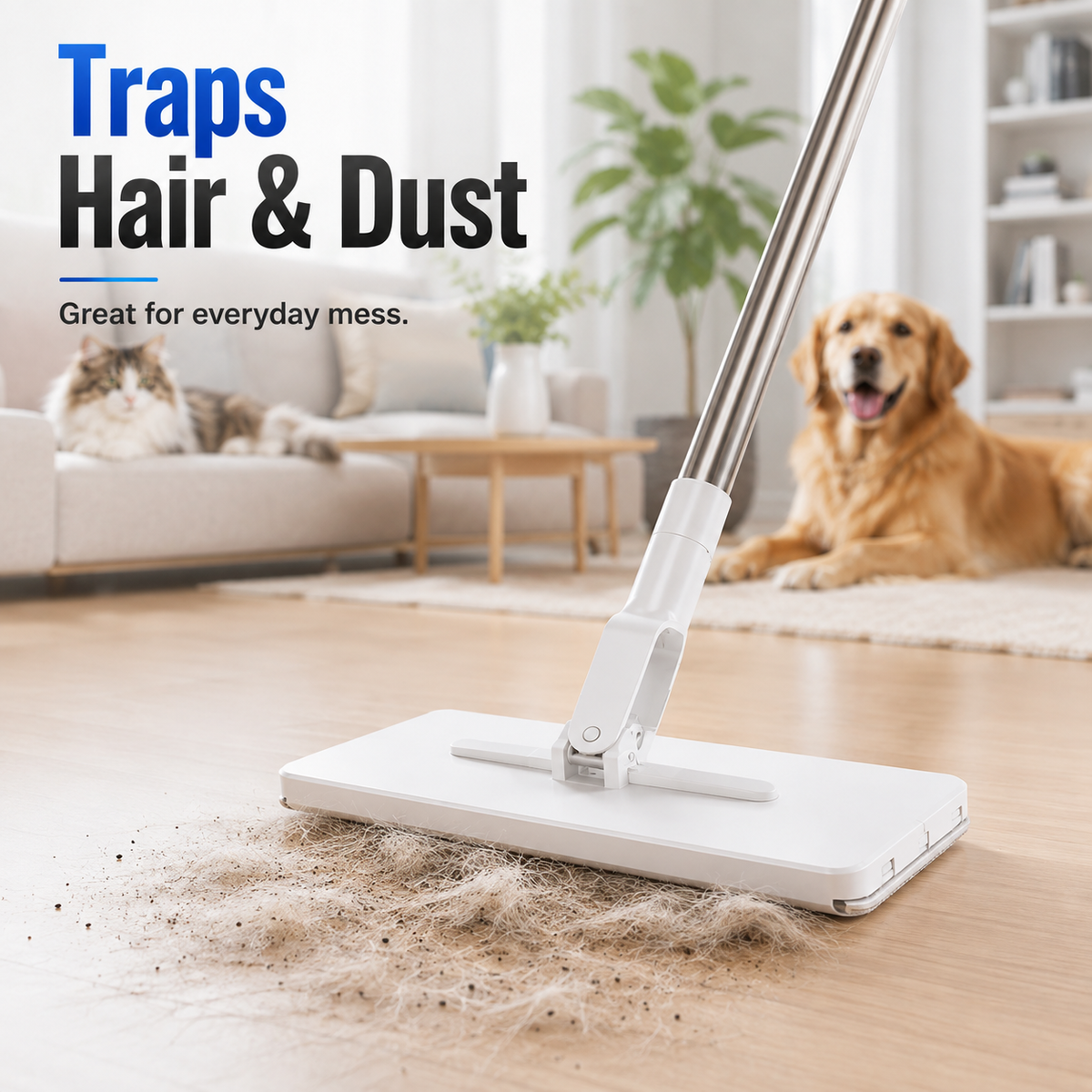 🔥 50% OFF Limited Deal 🧼 One-Touch Squeeze Flat Mop | 2-Level Water Control for Faster Cleaning