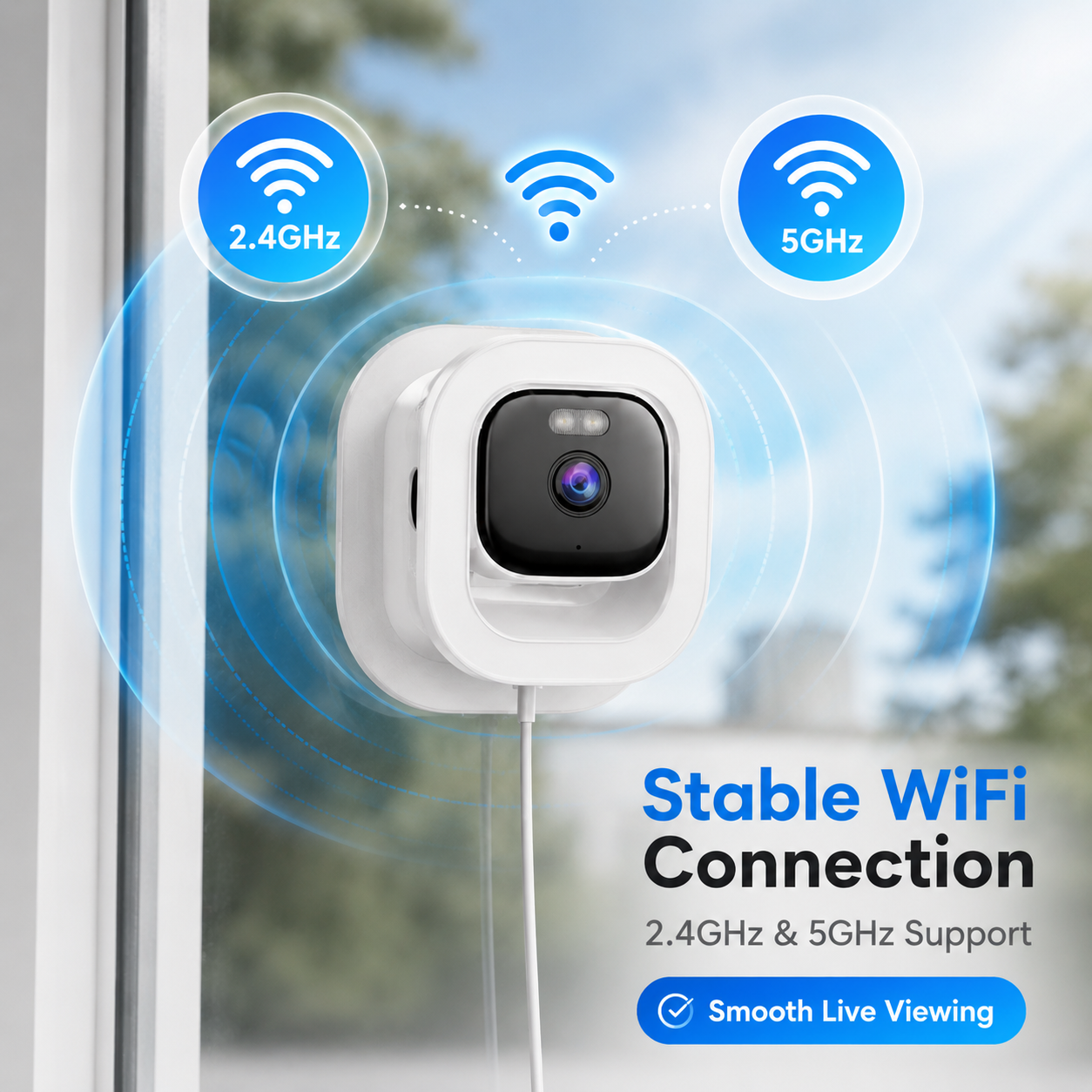 📹 Smart Window-Mounted Security Camera – 3MP Dual-Band WiFi Cam ✨
