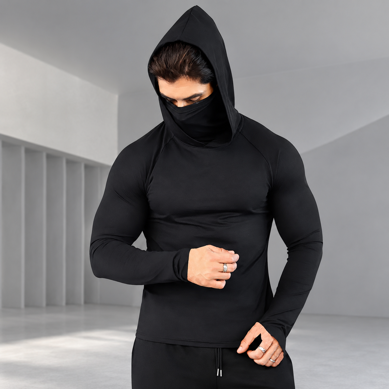 🍂 CLEARANCE SALE: 50% OFF |🛡️ 3-in-1 Integrated Hooded Sun Shirt with Face Cover 🚴‍♂️