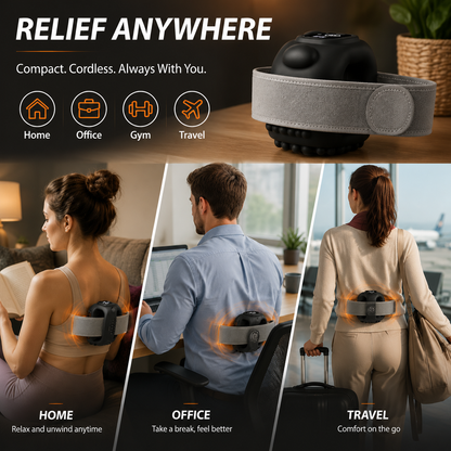 🚚 FREE SHIPPING 💨💆 Hands Free Cordless Deep Tissue Muscle Massager with Strap 🔌