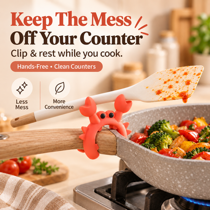 🦀 Cute Crab Silicone Utensil Holder and Pot Lid Lifter 🍲