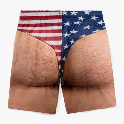 🔥50% OFF TODAY😂 Custom Funny Patriotic Swim Trunks for Men