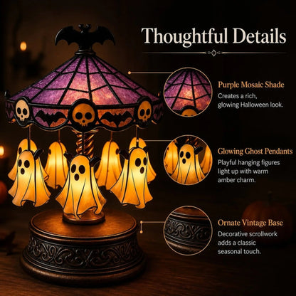 👻 Ghost Carousel Motion Night Light – Animated Halloween Glowing Yard Decor 🎃