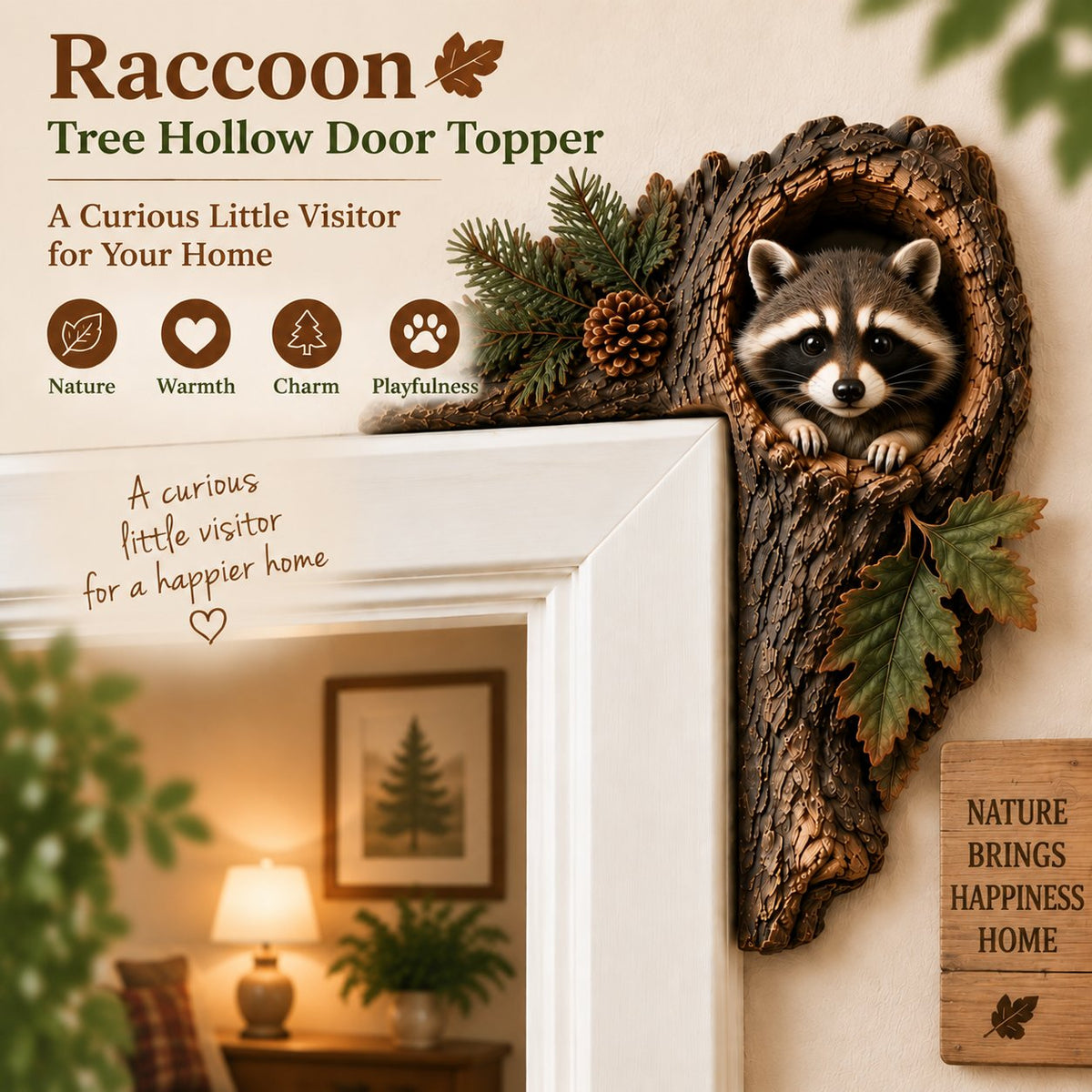 ⏰LAST DAY 50% OFF 🐿️ Handcrafted Resin Chipmunk Door Ledge Figurine | Wooden Doorway Accent for Nature Lovers 🏡