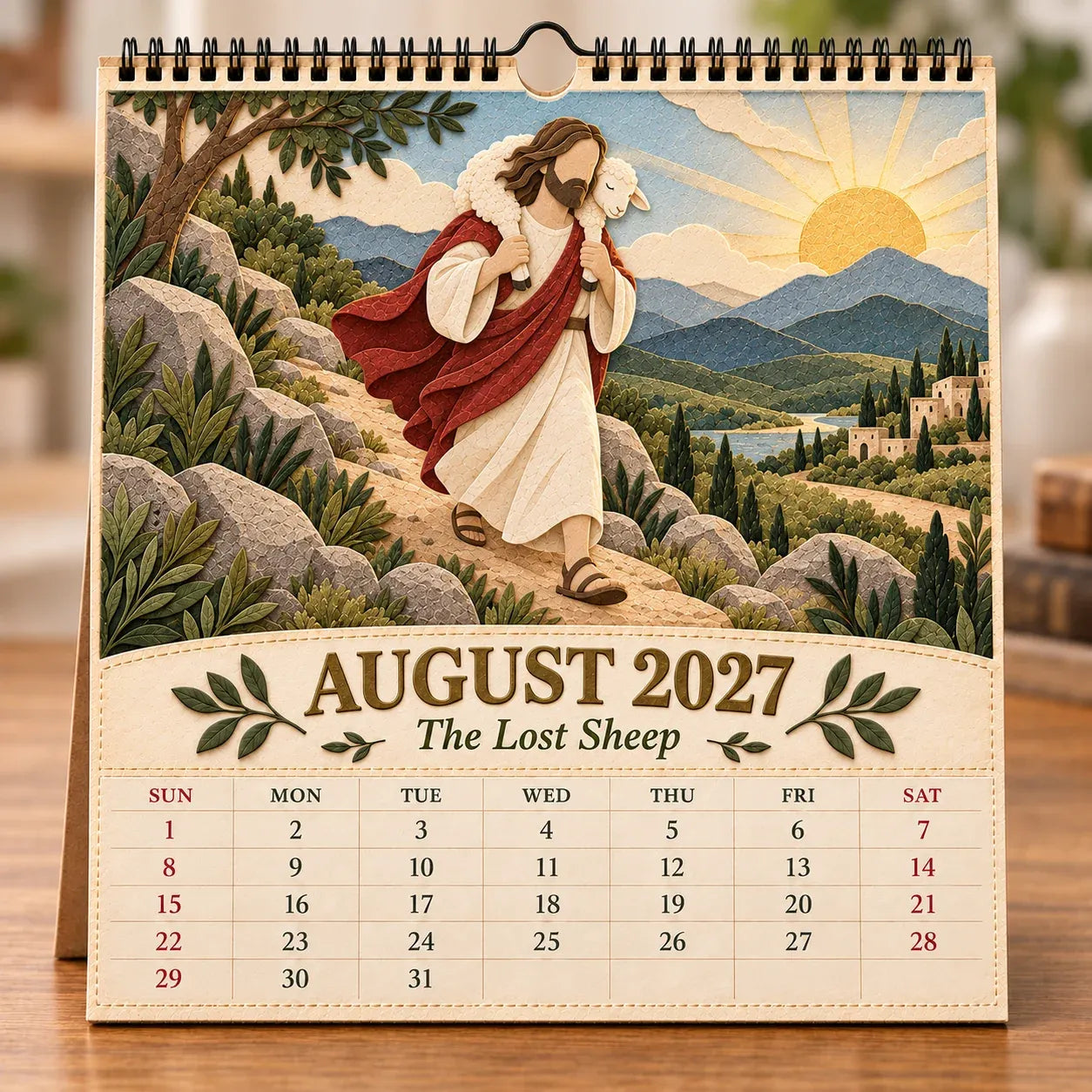 ✝️ 2027 A Year With Jesus Wall Calendar – 12-Month Gospel Art & Scripture Planning 🕊️