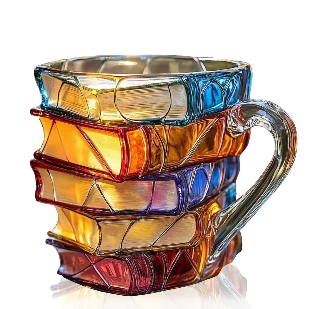 📚 Stacked Book Mug – Colorful Coffee Cup Gift for Book Lovers ☕