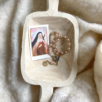🌹 St Therese Little Flower Rose Novena Chaplet - Catholic Devotional Rosary Beads ✝️