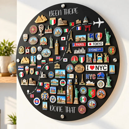 🌍 Been There, Done That Travel Magnet Display Board ✈️