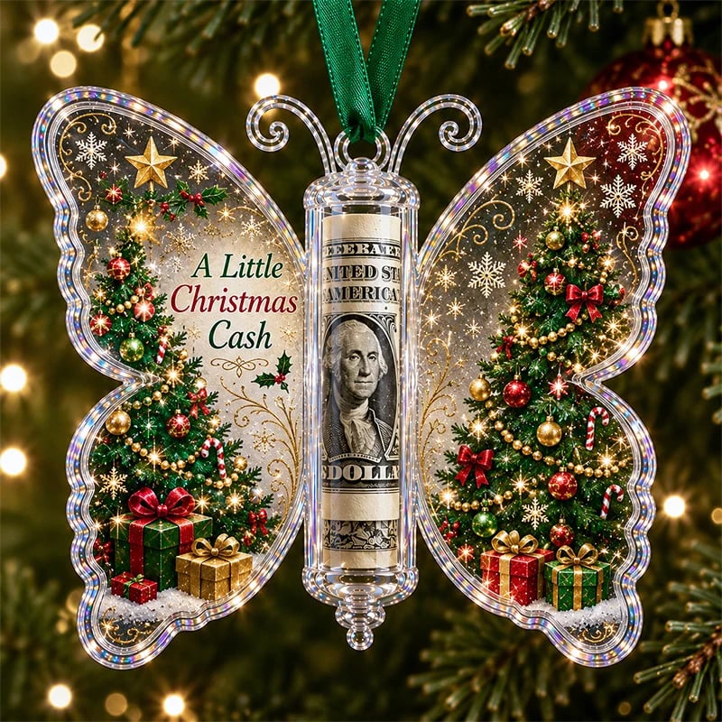 🔥LAST DAY 50% OFF🎄Christmas Cash Gift Butterfly Ornament🦋 – Holiday Money Holder Keepsake💵✨