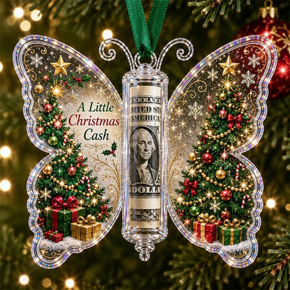 🔥LAST DAY 50% OFF🎄Christmas Cash Gift Butterfly Ornament🦋 – Holiday Money Holder Keepsake💵✨