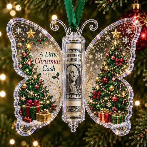 🔥LAST DAY 50% OFF🎄Christmas Cash Gift Butterfly Ornament🦋 – Holiday Money Holder Keepsake💵✨