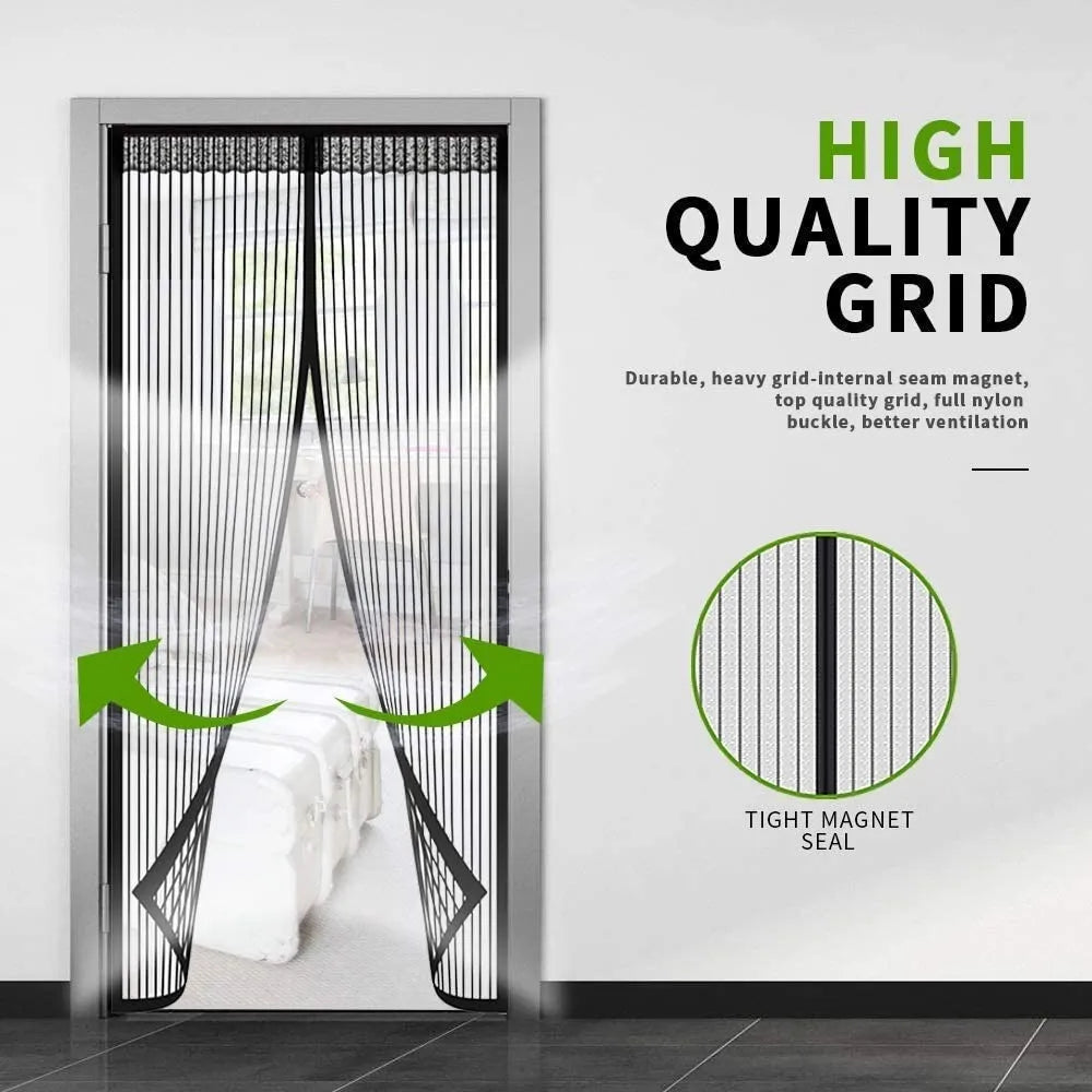 🧲 Magnetic Mosquito Screen Door – Hands-Free Auto-Close Mesh Curtain 🌿