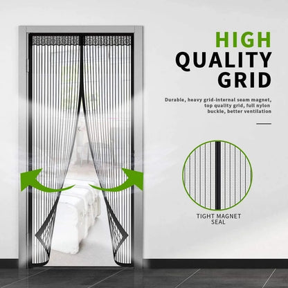 🧲 Magnetic Mosquito Screen Door – Hands-Free Auto-Close Mesh Curtain 🌿
