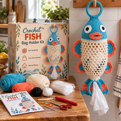 🧶 Crochet Animal Bag Holder DIY Kit ✨ Cute & Functional Hanging Storage Craft Kit