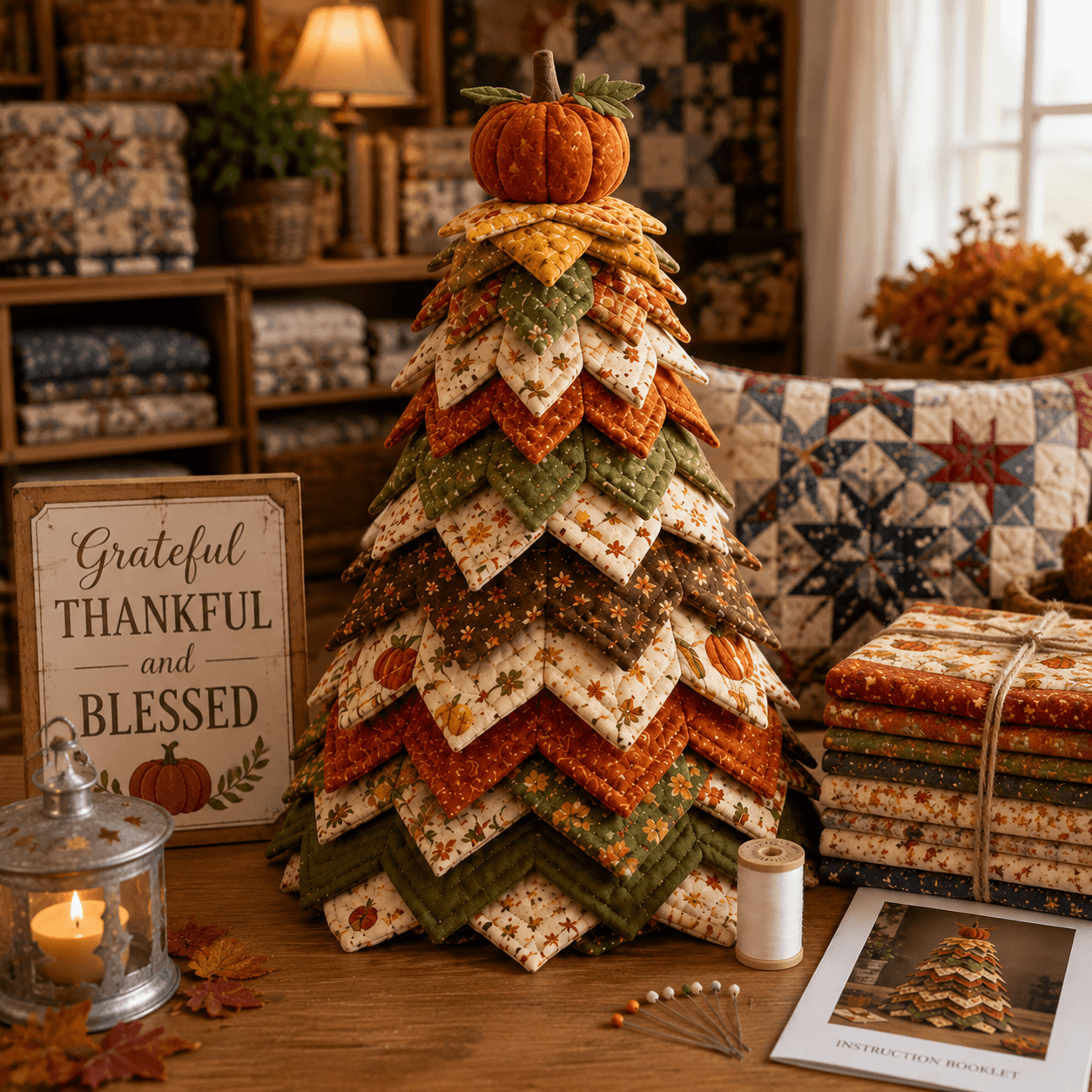 🔥LAST DAY 50% OFF - 🎄 Layered Fabric Tree Quilt Kit for DIY Seasonal Decor 🧵