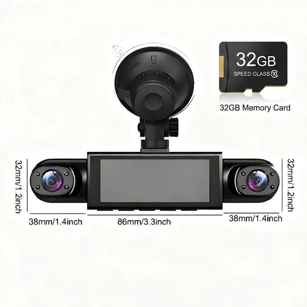 🚗 4-Channel 360° Dash Camera – Front, Rear, Side & Cabin Recording 🛡️