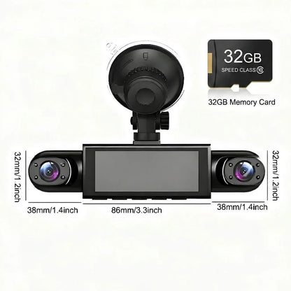 🚗 4-Channel 360° Dash Camera – Front, Rear, Side & Cabin Recording 🛡️