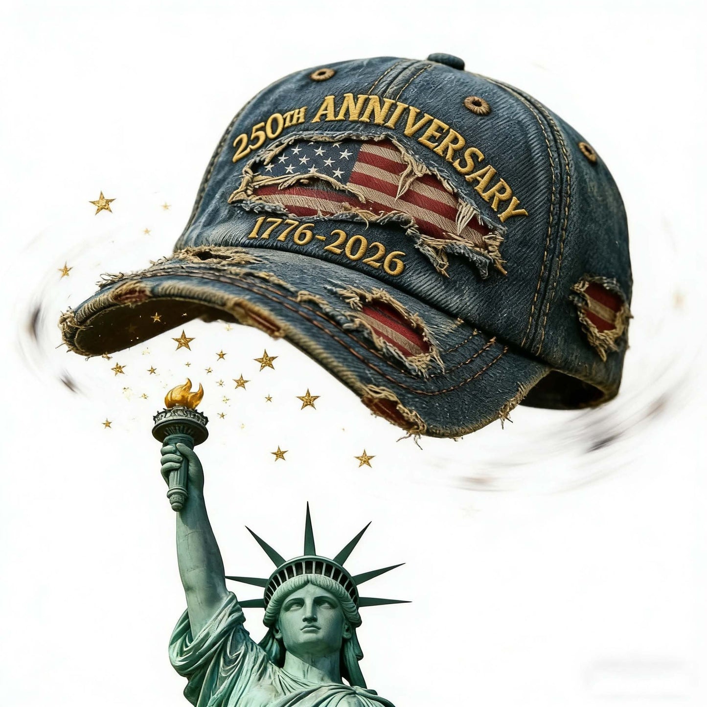 🧢🇺🇸 1776–2026 250th Anniversary Denim Cap | Patriotic Adjustable Hat