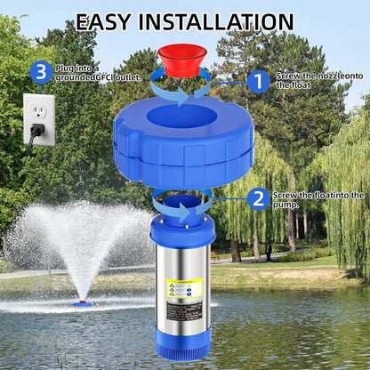 💧 1HP Pond Fountain Aerator – 15000 GPH Floating Lake Pump